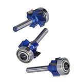 Broca fresadora r Edge Router-3Pcs bit 1/4in Shank 4 Tooth Round Routers bits para carpintería