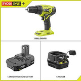 Ryobi P215K 18-Volt ONE+ Litio-Ion Inalámbrico 1/2" Kit de taladro/destornillador con (1) batería de 1,5 Ah y cargador de 18 voltios