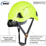Casco duro de seguridad – Aprobado por ANSI Z89.1 casco ajustable – suspensión de trinquete de 6 puntos, perfecto para construcción (04Lime)
