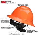 Casco de seguridad 3M SecureFit H-806SFV-UV, naranja, estilo de ala completa ventilada con sensor Uvicator, suspensión de trinquete de difusión de presión de 4 puntos, ANSI Z87.1