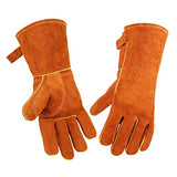 Guantes de soldador Guantes de soldador de cuero de invierno resistente a alta temperatura resistente al desgaste wear-resistant, anti-scalding, flame retardant