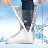 EVGATSAUTO Cubierta para Zapatos de Tubo Alto, Cubierta Impermeable para Zapatos de Lluvia Boca Ancha Aspecto Simple A Prueba de Polvo Transparente Reutilizable para Viajes para Montañismo (M)