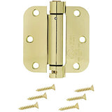 AmazonBasics Bisagra de puerta con cierre automático, 9 cm x 9 cm, 1 pieza, latón pulido
