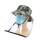 Sombrero de Protección Unisex al aire libre cascos de seguridad careta anti-anti-saliva Escupir anti-niebla gorra de pescador con la tapa de todos enfrentamos visera desmontable Claro facial V