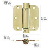 AmazonBasics Bisagra de puerta con cierre automático, 9 cm x 9 cm, 1 pieza, latón pulido