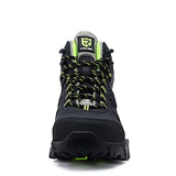 LARNMERN Botas con Punta de Acero para Hombre, Resistentes al Agua, Antideslizantes, disipativos, a Prueba de pinchazos, para Hombres, Zapatos de Seguridad en el Trabajo(28.0 cm, Verde Negro)