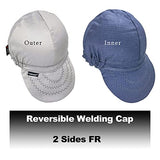 Gorra de Soldadura 12 Cal Resistente al Fuego 2 Capas Algodón Duradero Reversible Sombreros de Soldador Capucha Corona Alta Gris…