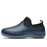 YUKTOPA Zuecos de trabajo impermeables y antideslizantes para hombre y mujer, resistentes al aceite, zapatos de chef de seguridad para jardín, zapatos de trabajo, Azul / Patchwork, 13.5 Women/12.5 Men