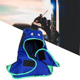 Gorro de soldadura transpirable, lavable, ligero, a prueba de polvo, resistente, para soldador, protección para el cuello, casco FR, azul L