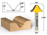 Broca fresadora 3/16" Radius Double Roman Ogee Groove Router Bit 1/4" Shank