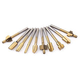 Brocas fresadoras  , 10PCS HSS Recubierto de Titanio Carpintería de Borde Cortadores Trimmer Router Machine Bits 1/8"Shank para Electric Trimmers para DIY Carpintería Talla Grabado Taladrado