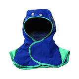 Gorro de soldadura transpirable, lavable, ligero, a prueba de polvo, resistente, para soldador, protección para el cuello, casco FR, azul L
