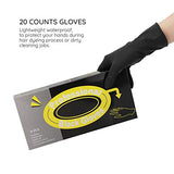Segbeauty Guantes para colorear el cabello, guantes de goma negros gruesos de 12 pulgadas, sin polvo, 16 unidades, de látex, reutilizables, lavables, accesorios de tinte para el cabello, para salón, jardín, limpieza del hogar, tamaño mediano