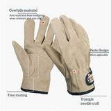 WUUOSSYUIS 1 Pareja Aislamiento de Cuero Guantes de Barbacoa ignífuga Grueso grulas Guantes Protectores Protección de Mano de Obra a Domicilio Alta Ardor, Caqui