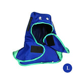 Gorro de soldadura transpirable, lavable, ligero, a prueba de polvo, resistente, para soldador, protección para el cuello, casco FR, azul L