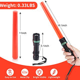 Paquete de 4 linterna LED de seguridad de 16 pulgadas con conos, varita de estacionamiento LED roja con correa de muñeca y clip lateral para dirección de tráfico, utilizando 3 pilas AAA (no incluidas)
