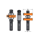 Adjustable Tongue and Groove Bit Set for Mission Style Cabinet Doors, 1/2-Inch