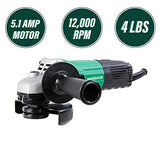 Metabo HPT Amoladora angular, 4-1/2 pulgadas, motor de 5.1 amperios, diámetro de agarre pequeño, 4 libras (G12SS2)