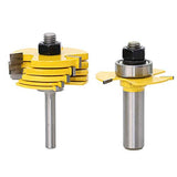Brocas fresadoras Mango Cortadores Madera de Diámetro de Caña Herramienta de Fresado, Brocas de Ranura Ajustable Herramientas Manuales Eléctrica- Amarillo