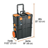 Truper CHP-1925R, Caja para herramientas 19"x25" 3 en 1 desmontable con ruedas grandes de uso rudo