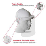 Vicover Pro - 2 Escudos Faciales Flex Max, altamente confortables, reutilizables, con materiales resistentes y de uso rudo, elimina presión sobre la frente, de ensamble rápido. Mica intercambiable PETG CAL.20 con alto grado de transparencia con película d