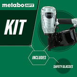 Metabo HPT Clavadora de marco de bobina | Neumática, de 1-3/4 pulgadas hasta 3-1/2 pulgadas | Clavos de marco de bobina con alambre | Ajuste de profundidad sin herramientas | NV90AG(S)