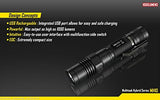 Nitecore MH10 1000 LM Recargable CREE XM-L2 U2 Linterna LED, Negro, Izquierda/Derecha