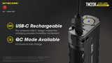 Nitecore TM20K - Foco de búsqueda LED táctica recargable USB-C de ultra alto rendimiento, 19 x CREE XP-L HD, 20000 lúmenes con 2 fundas de batería Eco Sensa gratis