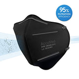 AccuMed KN95 (diadema), 5 unidades de máscara protectora para la cara (FDA Registered, GB2626-2019), máscara facial de seguridad, máscara antipolvo, máscara desechable de filtrado de partículas (5 unidades) negro