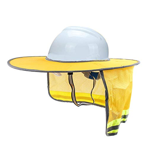 Cascos Duros Ala Completa Cuello de Malla Transpirable Parasol para Cascos Bolsa de Almacenamiento Oculta Visibilidad Diseño Reflectante Resiste Los Rayos UV
