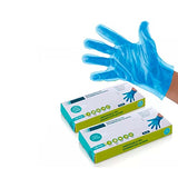 Guantes Desechables Elastómero termoplástico (TPE) sin polvo, sin látex, [Color Azul] (200, Medium)