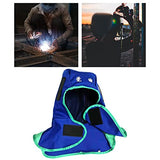 Gorro de soldadura transpirable, lavable, ligero, a prueba de polvo, resistente, para soldador, protección para el cuello, casco FR, azul L