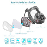 Máscara de respirador reutilizable protección profesional pintura mediano 6800 (Verde)