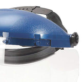 Sellstrom - Máscara de seguridad de doble corona para hombres y mujeres, tinte transparente, corona de policarbonato, protector de barbilla, ventana antivaho grande, casco de carraca, ANSI Z87.1, S38110