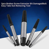 Extractor de tornillos, 5 piezas extractor de tornillos rotos, tornillo dañado, herramienta de extracción fácil de quitar, Extractor de tornillos para tornillos en espiral