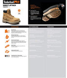 Timberland PRO Botas de trabajo con cierre directo para hombre de 8 pulgadas, impermeables, aisladas