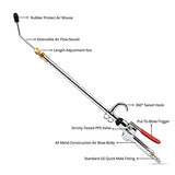 NEIKO 31122A High Flow Air Blow Gun | 17-26 Inch Extensible Stainless Steel Air Flow Nozzle | Pneumatic Air Compressor Accessories Tool | Operating Pressure 80-120 PSI | 360 Degree Swivel Hook