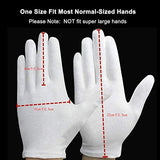 30 guantes de algodón blanco para manos secas eccemas, guantes de inspección SPA, guantes de trabajo hidratantes, guantes de tela de ajuste elástico, 15 pares