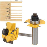Brocas fresadoras Mango Cortadores Madera de Diámetro de Caña Herramienta de Fresado, Brocas de Ranura Ajustable Herramientas Manuales Eléctrica- Amarillo