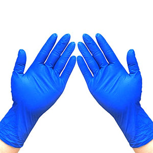 Guantes de nitrilo, sin látex, sin polvo, 100 unidades por caja (mediano, azul)