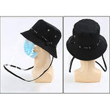 Sombrero de Protección Unisex al aire libre cascos de seguridad careta anti-anti-saliva Escupir anti-niebla gorra de pescador con la tapa de todos enfrentamos visera desmontable Claro facial V