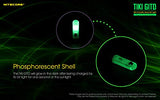 Nitecore TIKI GITD - Linterna recargable con USB, 300 lúmenes, brilla en la oscuridad, con cable de carga USB de la marca EdisonBright