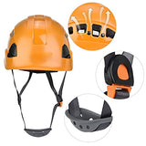 Casco de Seguridad, cómodo de Llevar Casco de espeleología Tela Suave con Orificio de Aire para espeleología(28 * 21 * 18cm-Naranja)