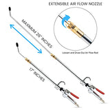 NEIKO 31122A High Flow Air Blow Gun | 17-26 Inch Extensible Stainless Steel Air Flow Nozzle | Pneumatic Air Compressor Accessories Tool | Operating Pressure 80-120 PSI | 360 Degree Swivel Hook