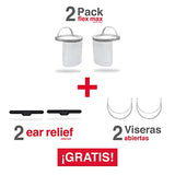 Vicover Pro - 2 Escudos Faciales Flex Max, altamente confortables, reutilizables, con materiales resistentes y de uso rudo, elimina presión sobre la frente, de ensamble rápido. Mica intercambiable PETG CAL.20 con alto grado de transparencia con película d