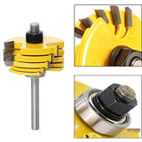 Brocas fresadoras Mango Cortadores Madera de Diámetro de Caña Herramienta de Fresado, Brocas de Ranura Ajustable Herramientas Manuales Eléctrica- Amarillo