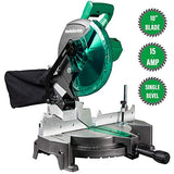 Metabo HPT 10-Inch Compound Miter Saw, Single Bevel, 15-Amp Motor, 0-52° Miter Angle Range, 0-45° Bevel Range, Large Table, 10" 24T TCT Miter Saw Blade (C10FCGS)