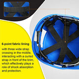 Casco de Seguridad, Protección para la Cabeza, Casco Ventilado con Banda Reflectante, Estilo de Gorra Totalmente Ajustable, Diseño de Banda Reflectante, Azul