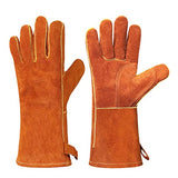 Guantes de soldador Guantes de soldador de cuero de invierno resistente a alta temperatura resistente al desgaste wear-resistant, anti-scalding, flame retardant