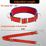 Trsmima - Cinturón de seguridad con cordón ajustable y almohadilla de cintura actualizada, arnés para cinturón de escalada de árboles, cordón de seguridad para protección contra caídas, cordón de escalada de cometa para detención de caídas, arnés de segur